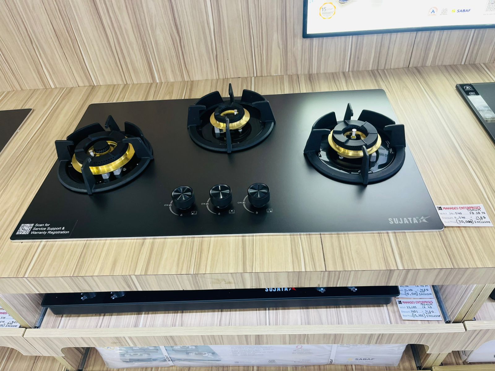 Sujata Premium 3 Burner Gas Top Stove